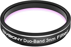 Svbony SV220 Filtro para Telescopio, H-Alpha y OIII, 3 NM Doble Banda 1,25" Nebulosa Filtro, Accesorio para Telescopio OD5, con una Tasa de Transmisión Superior al 85%, para Astrofotografía