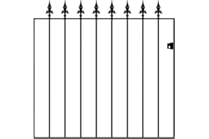 FENCING & GATES & FIREPLACES Saxon Spear Top Garden Gates 1067mm GAP x 950mm High Wrought Iron Galvanised Metal SAZP05/5