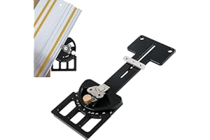 JOJOCY Riel de guía cuadrado para sierra de riel de ángulo ajustable, corte multiángulo de -60 a 60 grados, abrazadera auxiliar de guía de ángulo recto de 90 grados compatible con Festool y Makita