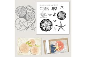 ‎ARUIEYS 2024 Neue Deutsch Stempel Set Und Metall Schneiden Sterben,Silikon Klar Stempel Für DIY Geburtstage Scrapbooking Kunst Handwerk Supplies Stamping (T6943-stempel und Stanzformen Set)