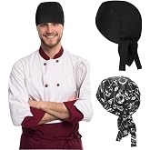 AFCJLTO 2 Adjustable Cotton Chef Hats, Japanese Chef Work Hat, Unisex Cotton for Baking and Cooking