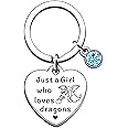 JMIMO Dragons Keyring Dragons Gifts for Girls Just A Girl Who Love Dragons