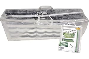 Novatool 2x Aufbewahrung für Polsterauflagen I für jeweils 4 Auflagen I 135 g/m² I transparent I 125x32x50 cm I Polster Tasche Hülle für Gartenpolster Gartenkisse Aufbewahrung Sitzauflagen wasserdicht