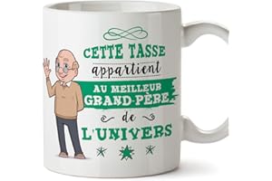 Mugffins Papi Tasse/Mug - Cette Tasse Appartient au Meilleur Grand-Père de l'univers - Tasse Originale/Idee Fête des Pères/Cadeau Anniversaire/Future Papi. Céramique 350 ML