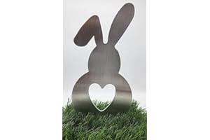 ‎ARTTEC DESIGN ARTTEC Hase Stecker (Alu satiniert) (30 cm) - hochwertige Gartendeko aus Metall - Alu Deko für Garten, Balkon & Terasse - Metall Gartenstecker - Made in Germany