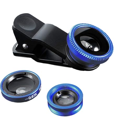 OcioDual 3in1 Smartphone Objektiv Set - Makro, Weitwinkel & Fischauge Linse