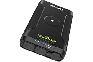 EASYLONGER Batería CPAP ES720, 266.4Wh con 4 Cables para ResMed S9/AirMini/AirSense 10/AirCurve 10/AirSense 11/Philips Dreamstation, Batería CPAP para RV/Van Camping Emergencia, Negro