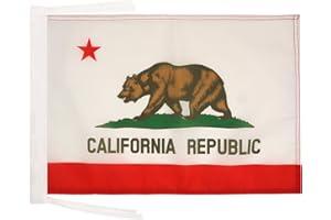 AZ FLAG Drapeau Californie avec Cordelettes, 45cm x 30cm
