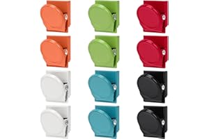 Wukong 12 Pieza Imanes con Clips Imanes Potentes, 6 Color Imanes Nevera Clips Oficina, Foto Iman Nevera para Pizarra Magnética