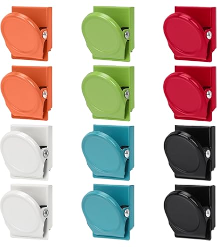 MIYUANGKJ Magneetklemmen van metaal, 20 stuks kleurrijke koelkastmagneten, 30 mm, magneten voor notities op whiteboard voor thuis, school en kantoor (4 kleuren