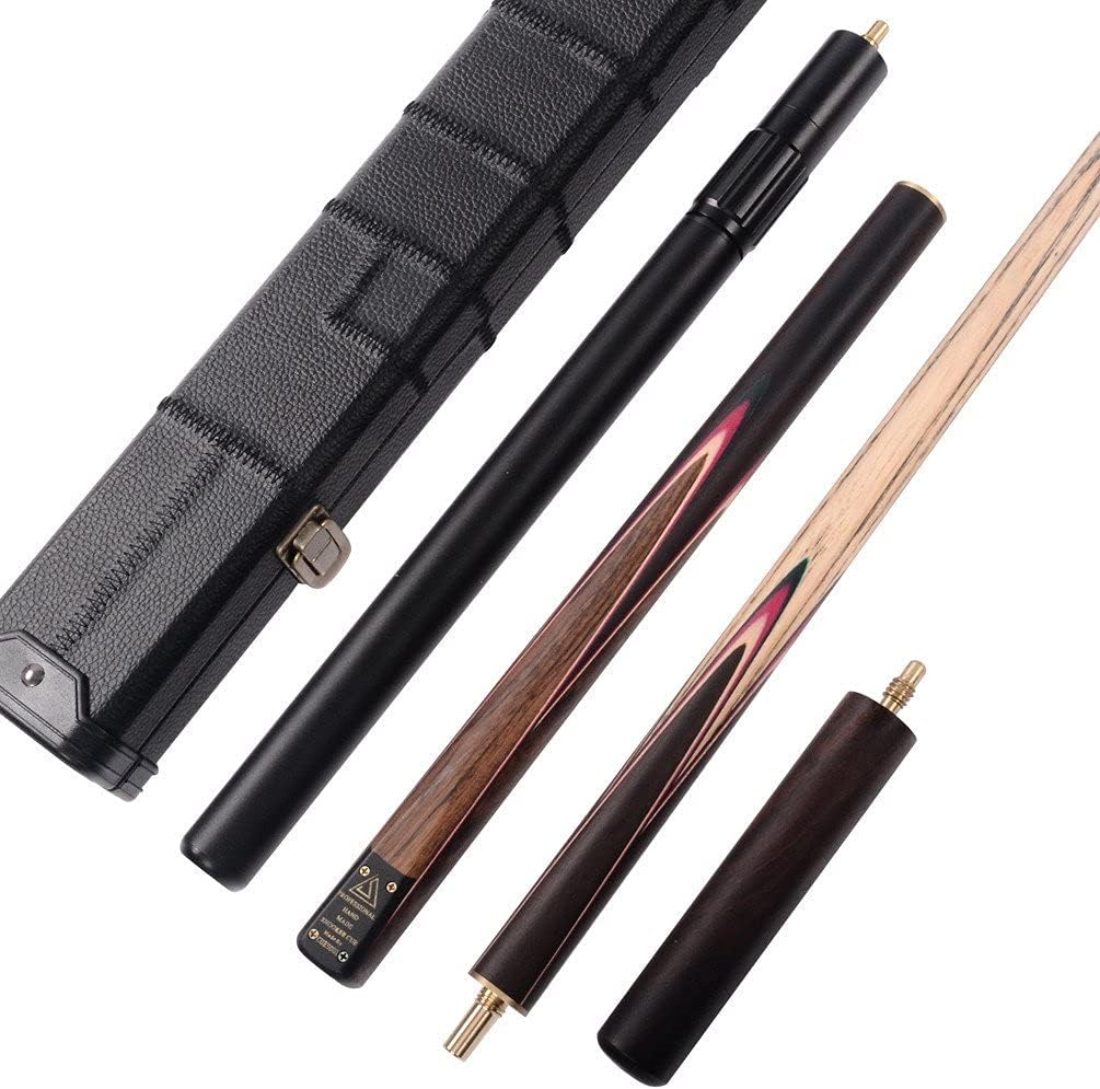 CUESOUL Clásico Hecho a Mano de 57 Pulgadas Rosewood 3/4 Pieza Snooker Cue Cue con Caja Negro y Aluminio Telescopio Extensión
