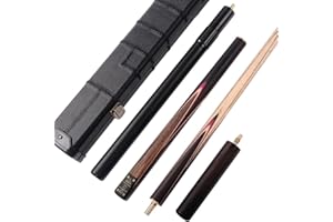 CUESOUL Classic Handmade 57 Inches 18oz Rosewood 3/4 Jointed Snooker Billiard Pool Cue, Rosewood Butts and Aluminum Telescope Extension with Leathertte Protective Case, 9.5mm Tip Snooker Cue Set