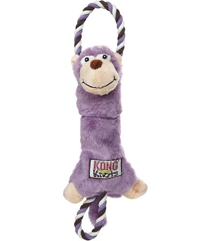 KONG Floppy Knots Jumbo XL - Giocattolo Per Cani A Forma Di Ippopotamo, Peluche Gigante Con Corda Interna E Doppio Squeaker