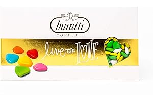 Buratti Confetti Dragées au Chocolat Avec Mini Coeurs Verts Ombrés 1 Kg