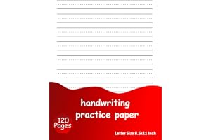 Handwriting Practice Paper: 120 Pages, Blank Dotted lined Paper For Students Learning to Write Letters