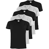 ALPIDEX Men's T-Shirt S-5XL Short Sleeve Pack 5 V Neck Basic Cotton | 175 g/m&sup2;, Short Sleeve, Regular Fit, OEKO-TEX, Breathab