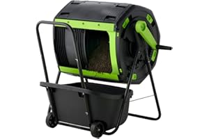 Moutta | Compostiera rotante a doppio cestello 180 litri + Carrello Raccolta Compost ● Semplifica e velocizza il compostaggio ● Anti-roditori