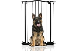 Bettacare Extra Tall Curved Top Dog Gate, 71cm - 80cm, Matt Black, Extra Tall 100cm in Height, Pressure Fit Pet Gate for Dog and Puppy, Pet and Dog Barrier, Easy Installation