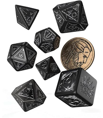 Q-Workshop Würfelset Classic Runic - Green & Yellow