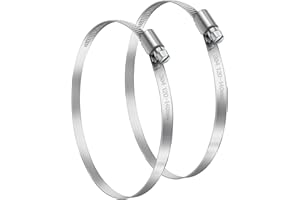 Bolatus Fascette stringitubo regolabili da 120-140 mm, 2 fascette stringitubo in acciaio inossidabile 304, per fissare i collegamenti dei tubi, tubi dell'acqua e del carburante