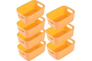 NCRGB 7 Gelb Aufbewahrungsbox Kunststoff Aufbewahrungskorb mit Griffen 25×18×10cm,Badezimmer Küchenschrank Organizer,Aufbewahrungskorb Aufbewahrungsbox Küche,Boxen Aufbewahrung für Küche,Bad
