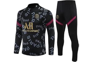 Kobzio chandal hombre completo, chándal fútbol niño hombre ropa de entrenamiento de fútbol de manga larga para adultos, adecuada para hombres y mujeres en primavera y otoño.