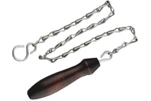 PRIMAFLOW Galvanised Toilet Chain & Mahogany Pull