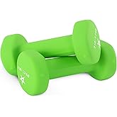 Yes4All Neoprene Coated Dumbbell Hand Weight Set (2-Piece) - Multiple Weight Options and 15 Colors, Anti-Roll, Kay
