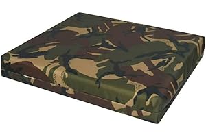 FOAMHAVEN Waterproof Garden Seat Pads – 4cm Thick Cushions for Outdoor & Indoor Chairs, High-Density Foam, Anti-Slip, Washable Cover- Patio, Dining, Sofa & Bench Use (Camouflage, 36 x 36 cm ( 14" x 14" ))