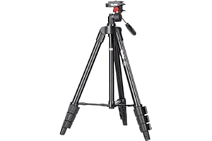 Rollei Compact Traveler Star S1 Stativ, 120cm Kompaktes Kamerastativ aus Aluminium Leichtes Videostativ mit Kugelkopf für DSLR Dreibeinstativ Schwarz, Stativ-Kamera-Tripod-Camera-Reisestativ