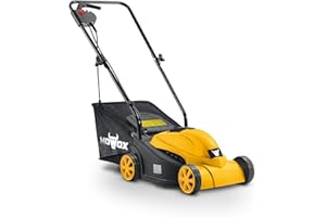 MOWOX POWER Tondeuse Électrique Petite, 1000W, Largeur de Coupe de 32 cm, Tondeuse avec Réglage de Hauteur sur 3 Positions, Guidon Pliable, Sac de Ramassage de 30L