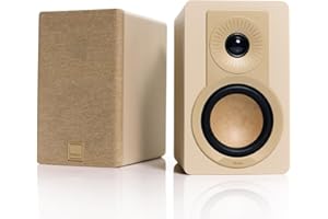 DALI KUPID Premium Compact Passive HiFi Shelf Speakers, 2-Way Design with 4.5" Woofer and 1" Tweeter, Includes Wall Mount (Pair) - Caramel White
