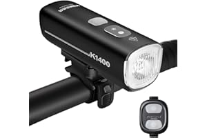 RAVEMEN 1400 Lumens Intelligent Daytime/Night Running Front Light, K1400 with Auto ON/OFF and Light Sensor for High/Low Ambient Light Conditions IPX7 Waterproof USB C for Day Night Riding