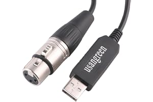 USANGREEN USB to DMX Interface Adapter LED DMX512 XLR Connector RS485 Converter Signal Level Computer PC Stage Lighting Controller Cable (3.2ft)