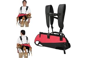 PETCUTE Zaino per Cani di Taglia Piccola/Grande,Regolabile Imbracatura per Cani di Taglia Grande con Maniglia,Supporto Imbracature per Cani Anziani Feriti Disabili,Adatto per Cani da 7.5 a 15 kg