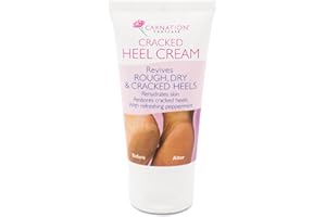 CARNATION FOOTCARE Cracked Heel Cream, Revives Rough, Dry and Cracked Heels, Moisturises, Rehydrates Dry Callused Feet with Refreshing Peppermint Oil with 20% Urea, 50ml