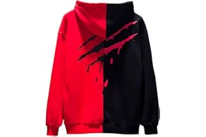 Covisoty Felpa Uomo con Cappuccio Techwear Colori a Contrasto Stampa Hip Hop Sweatshirt Pullover Tops