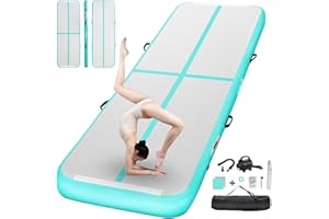 FBSPORT Airtrack Matte 10/20 cm Höhe 2/3/4/5/6/M Dicke Gymnastikmatte mit Luftpumpe Trainingsmatte mit Tragetasche Gymnastikmatte für Zuhause