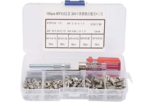 MARHYNCHUS 105 Pcs/Set Threaded Inserts Repair Kit With Tools Stainless Steel Helicoil Type Wire Inserts for Workshop(M5*0.8)