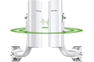 AdaLov Gigabit Bridge Wireless Esterno, 5.8GHz 3KM Ponte WiFi con Staffe, Antenna 14dBi,Impermeabile,Estensione Internet Punto-Punto per Telecamera/Garage/Fienile/Casetta Attrezzi,Plug and Play