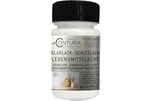 FARBMANUFAKTUR CONTURA NUR DAS BESTE FÜR IHR HOLZ Contura Klarlack lebensmittelecht Hartlack Schneidebrett Tischplatte Holzlack LFGB Lack (Farblos Seidenmatt, 50ml. Pinselflasche)