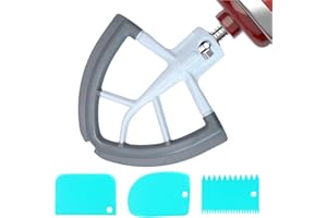 KLAIMBMO Flacher Kitchen aid Schlägelaufsatz, Edelstahl Flex Edge Schlägel für 4,5/5 Quart, Kitchen aid Küchenhelfer Mixer Aufsatz, Küchenhelfer Flex Edge Schlägel Paddel Zubehör mit Schaber