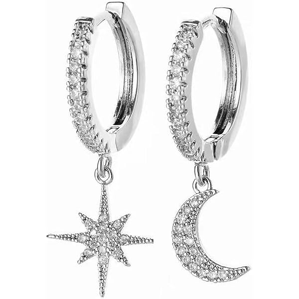 catena gancio orecchini collana Miniblings Moon Star orecchino Planet silb lunga - gioielli moda in argento a mano I orecchini orecchini