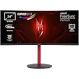 Acer Nitro XZ342CUPbmiiphfx, Monitor Gaming PC 34", Monitor Curvo WQHD, 165 Hz, 1 ms (VBR), 21:9, FreeSync Premium, HDMI 2.0,