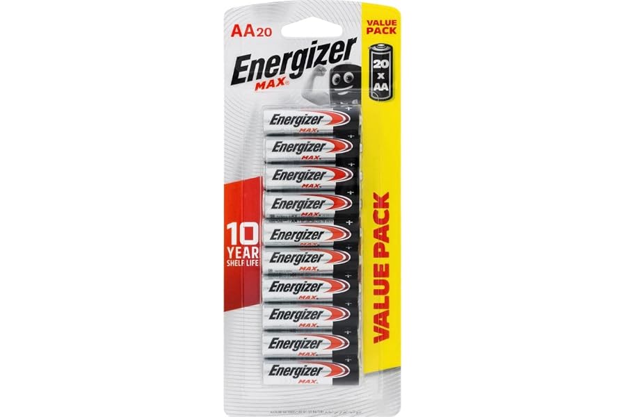 Energizer Max AA Alkaline Battery 20-Piece Set