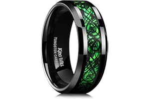 King Will Dragon 8mm/6mm Red/Blue/Green/Orange/Purple/Silver/Black/Azure/Mazarine Celtic Dragon Tungsten Carbide Mens Wedding Band Ring Comfort Fit