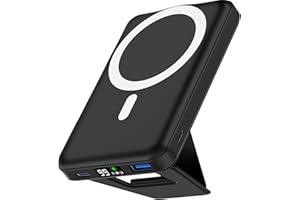 Podoru Bateria mag-Safe iPhone, 10000mAh Power Bank Magnética PD 22.5W Bateria Externa Carga Rapida Inalámbrico Batería mag-Safe Pantalla LED Cargador Portatil para iPhone 16/15/14/13/12, Negro