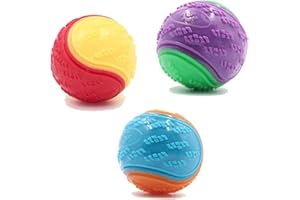 Irunfast 3Pcs Squeaky Dog Ball, Dog Toys Teeth Cleaning Puppy Chew Toys Pet Training Ball Dog Interactive Dog Ball for Teeth Cleaning & Training Fun for Dogs