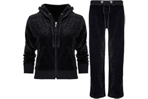 Be Jealous Womens Velour Loungewear Hoodies Velvet Ladies Jogging Hooded 2PCS Tracksuit Set