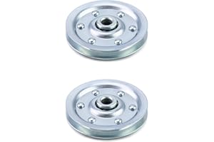 QWORK® Universel Roulement Poulie, Poulie de Câble en Acier en Forme de V pour Porte de Garage Gym Équipement, 215kg, 2 Pièces